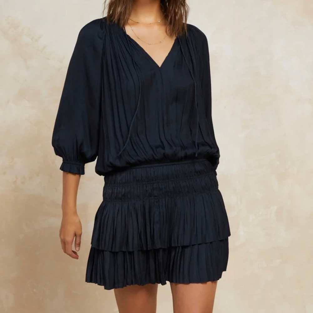 Current Air Aurelie pleated mini dress